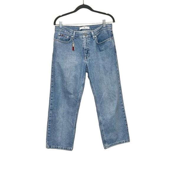 Tommy Hilfiger Y2K light wash boyfriend crop jeans size 8 - Picture 1 of 13